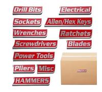 Etichette magnetiche per cassetta degli attrezzi, 12 pezzi, con stampa 3D, resistenti, per cassetti e , per armadietti, officine, garage, riparazione auto, meccanici, classificazione di