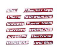 Etichette Magnetiche per Cassetta degli Attrezzi,12 Pezzi Etichette Magnetiche Armadio Utensili - Segnalini Portachiavi,per Casa Cassetto Garage Azienda Aula Laboratorio Ufficio Collegio Dormitorio