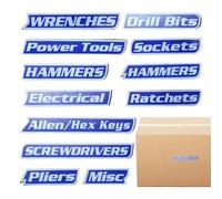 Etichette magnetiche per cassetta degli attrezzi, 12 pezzi, etichette magnetiche per porta attrezzi, per garage, imprese, aule, officina, ufficio, università, studenti