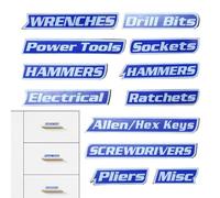 Etichette Magnetiche per Cassetta degli Attrezzi | 12 Pezzi Organizzatore Utensili Con Etichette Magnetiche - Armadietti Metallici | Per Casa Cassetto Armadio Garage Laboratorio