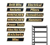 Etichette Magnetiche Per Cassetta Degli Attrezzi - 12 Pezzi Riusabili E Magnetici - Etichette Per Organizzazione Armadietto Attrezzi,Per Garage Cassetti Officina Casa Riparazione Auto Meccanico