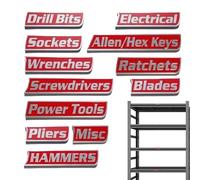 Etichette Magnetiche Per Cassetta Degli Attrezzi 12 Pezzi Stampa 3D | Etichette Magnetiche Forti Organizzatore Di Attrezzi In Metallo Garage Officina Ripostiglio Classificazione Etichettatura