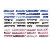 Etichette magnetiche per cassetta degli attrezzi - Etichette in acciaio, 12 pezzi, organizer durevole per baule degli attrezzi per officine domestiche, garage ufficio aula università camera da C