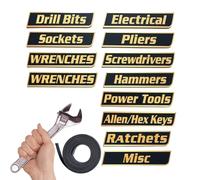 Etichette magnetiche per cassetta degli attrezzi - Etichette per cassette degli attrezzi | Marcatura dei cassetti 'officina, Set di per la conservazione degli armadi del garage