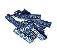 Etichette magnetiche - Set organizer per cassetta degli attrezzi da 12 pezzi, etichette di identificazione per strumenti, etichetta riutilizzabile, decorazione efficiente per riporre oggetti, per arma