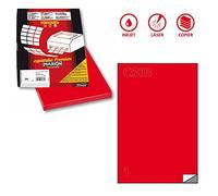etichette adesive c/500 - in carta - permanenti - 70 x 36 mm - 24 et/fg - 100 fogli - rosso - markin