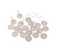 Etichette metalliche rotonde con numeri, Stainless Steel Number Tags 1-100 With Chains And Rings Silver Pack Of 100