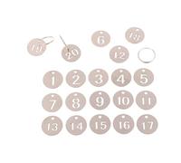 Etichette metalliche rotonde numerate, Stainless Steel Number Tags 1-50 Silver 50 pcs For Key And Suitcase Identification