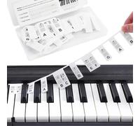 Etichette musicali rimovibili per tastiera per pianoforte, strisce in silicone per apprendimento con scatola portaoggetti, guida per pianoforte riutilizzabile per principianti per 88/61/54/49/37 tasti