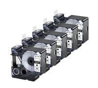 Etichette nastro standard D1 da 5 pezzi 24 mm, compatibili con etichette laminate nero su bianco Dymo 53713, stampanti LabelManager 450D 500TS