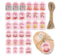 Etichette Natalizie - 30 Pezzi Decorazioni per Carte, Cartellini di Legno con Cordino e Fori | Per Feste, Halloween, Regalini, Party, Decorazioni Famiglia, Lettere di Ringraziamento