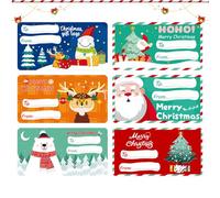 Etichette natalizie adesive, etichette regalo con nome di Natale, etichette decorative colorate per le vacanze, decalcomanie adesive da 60 fogli, per biglietti regalo