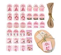Etichette Natalizie Con Cordino - 30 Pezzi Ornamenti Di Cartoncino - Etichette In Legno Per Artigianato Con Fori,per Fai da Te, Feste, Natale, Compleanno, Regali, Famiglia, Lettera di Ringraziamento e