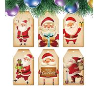 Etichette natalizie con cordino, Etichette regalo di Natale con cordino - Decorazione per albero di Natale da 60 pezzi, per decorazioni natalizie, natalizi per la famiglia, gli amici o anche