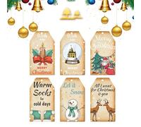 Etichette natalizie con cordino, Etichette regalo di Natale con cordino, Decorazione per albero di Natale da 60 pezzi, per decorazioni natalizie, natalizi per la famiglia, gli amici o anche