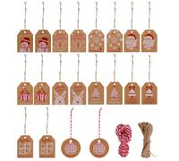 Etichette natalizie in carta Kraft da 200 pezzi Etichette appese Tag decorativi
