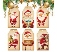 Etichette natalizie, targhette con nomi natalizi, Decorazione per albero di Natale da 60 pezzi, Etichette per decorazioni natalizie, etichette per cartoni animati natalizi per la famiglia, gli amici o