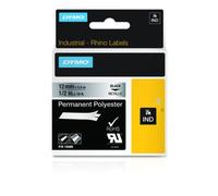 DYMO IND 18486 - Etichette DYMO IND, in poliestere, 12 mm, colore nero e metallo