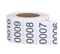 Etichette numerate consecutivamente per la gestione delle scorte, 3,8 x 2,9 cm, autoadesive in vinile con numeri di inventario, adesivi con numeri consecutivi, per interni ed esterni, da 0001 a 1000