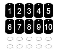 Etichette numerate in acciaio per chiavi, Etichette numeriche in alluminio nero 1-200 portachiavi Targhetta identificativa digitale for ID bagaglio(1-50)