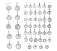 Etichette numerate in acciaio per chiavi, Etichette numeriche rotonde in acciaio inossidabile argento 50 pezzi 1-50 con portachiavi ad anelli for la gestione delle chiavi dell'ufficio e dell'hotel
