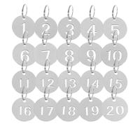 Etichette numerate in acciaio per chiavi, Targhette numeriche in metallo con anelli, argento, 1-200, etichette pendenti for identificazione chiave(1 100)