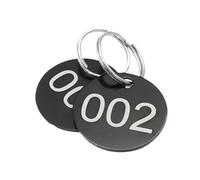 Etichette Numerate In Metallo Targhette Rotonde Con Numeri, Piastre In Alluminio Portachiavi, Segno for Oggetto Chiave, Serie Di Carte D'identità Club(Black,101-200)