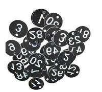 Etichette numerate in plastica, 100 pezzi di etichette rotonde in plastica con numeri sequenziali colorati da 3,5 cm for marcatori giardino, cartelli for hotel(Black)