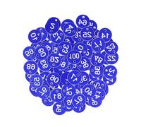 Etichette numerate in plastica, 100 pezzi di etichette rotonde in plastica con numeri sequenziali colorati da 3,5 cm for marcatori giardino, cassette postali for hotel, palestra(Deep Blue)