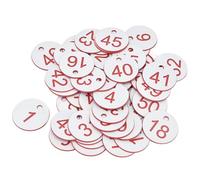 Etichette Numerate In Plastica 100 pezzi di plastica 1-100 targhe digitali portachiavi decorazione numeri stoccaggio Per Hotel, Cassette Postali, Palestre(White)