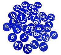 Etichette numerate in plastica, 200 pezzi di etichette rotonde in plastica multicolore con numeri sequenziali 1-200 da 3,5 cm for giardino, palestra e scuola(Blue)