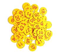 Etichette numerate in plastica Etichette con numeri in ABS incisi 100 pezzi 1-100 Marcatori for piante da giardino multicolori fori(Light yellow)