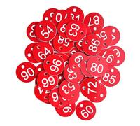 Etichette numerate in plastica Etichette con numeri in ABS incisi 100 pezzi 1-100 Marcatori for piante da giardino multicolori fori(Red)
