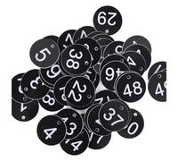 Etichette numerate in plastica Etichette con numeri in ABS multicolore rotonde incise, 3,5 cm, 100 pezzi 1-100, for ristorante di apicoltura(Black)