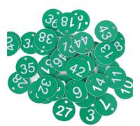 Etichette numerate in plastica Etichette con numeri in ABS multicolore rotonde incise, 3,5 cm, 100 pezzi 1-100, for ristorante di apicoltura(Green)