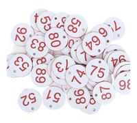 Etichette numerate in plastica Etichette con numeri in ABS multicolore rotonde incise, 3,5 cm, 100 pezzi 1-100, for ristorante di apicoltura(WHITE)