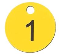 Etichette numerate in plastica Etichette con numeri incisi rotondi in ABS 100 pezzi 1-100 multicolori for portachiavi e fitness(Yellow)