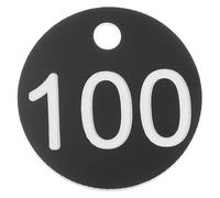 Etichette numerate in plastica Etichette con numeri incisi rotondi in plastica ABS 100 pezzi 1-100 for palline fitness portachiavi multicolori(Black)
