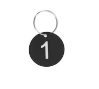 Etichette numerate in plastica Etichette con numeri rotonde incise in ABS 100 pezzi Nero Rosso for Portachiavi Borse Armadietto for bagagli(Black)