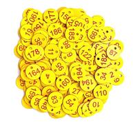 Etichette numerate in plastica Etichette numeriche in ABS incise 1000 pezzi 1-1000 Multicolor con foro for piante da giardino alveare(1-1000 Yellow Red)