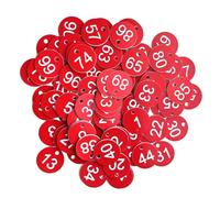 Etichette numerate in plastica, Portachiavi con numero digitale in plastica da 1 a 200, decorazione for supermercato, ristorante, hotel, chiamata(Red White)