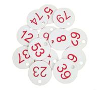 Etichette numerate in plastica Targhette Numeriche Rotonde In Plastica Incise Multicolor 100 Pz(Beige)
