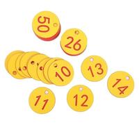 Etichette numerate in plastica Targhette Numeriche Rotonde Incise In ABS Multicolore 1-100 3,5 cm 100 Pezzi Giardino Palestra Scuola(Yellow)