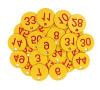 Etichette numerate in plastica Targhette rotonde in plastica ABS con numeri 1-200, multicolore, confezione da 200(Yellow)