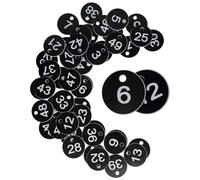 Etichette numerate incise, Etichette numeriche in ABS 1-100 for l'identificazione dell'organizzazione dell'inventario Nero 3,5 cm 100 pezzi