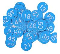 Etichette numerate incise in ABS, Targhette numeriche in ABS 100 pezzi Rotonde Multicolor 1-100(Sky Blue White)