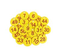Etichette Numerate Incise, Numeriche Appese Etichetta Fattoria Portachiavi Identificative Plastica Numero Inciso Targhette Numerate per Identificativo Sistema Armadietto Codificato (1~50 Rosso)