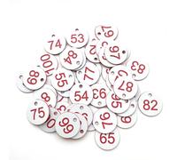 Etichette numerate incise, Targhette numeriche Multicolori 100 pezzi 1-100(White)