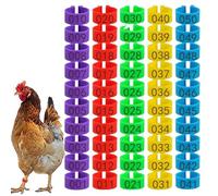 Etichette numerate per pollame - Anelli per zampe d'oca, e pollo da 16 mm | Strisce di identificazione dei colori Clip durevole | Gestione Allevamento Riproduzione Marcatura Animale