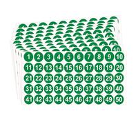 Etichette Numeri Adesivi Cerchi Verde,500PCS Etichette Consecutive 1-50 Adesivi Rotondi Con Numeri 2.5cm Impermeabile,Per Inventario Smistamento Organizzazione Scatole Di Stoccaggio Ufficio Casa